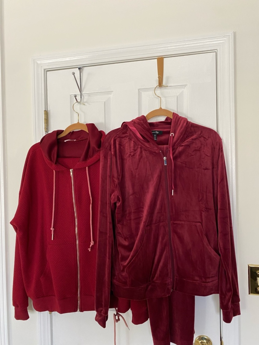 2 warm up suits Burgundy with  Zip Hoodie
